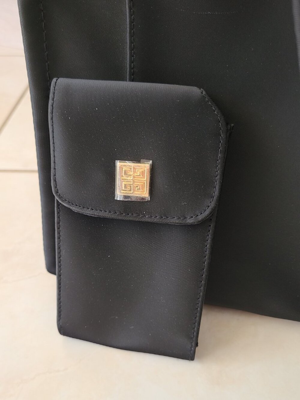 GIVENCHY Parfums LARGE Black Nylon Tote Gold Hardware Carryall Bag Purse - Picture 5 of 9